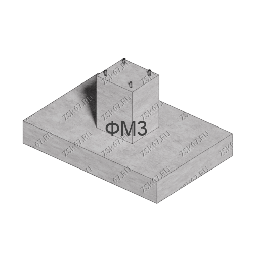 Фундамент ФМ3 по серии 3.503.9-80, стоимость 63800 рублей c НДС от производителя ООО ЗСК. Изделие шириной 200см., длиной 300см. и высотой 150см.